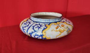 Portavaso in maiolica dipinto a mano